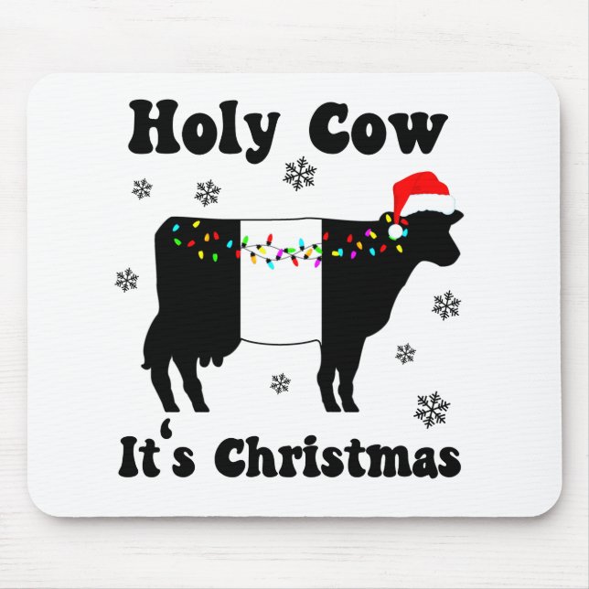 Weihnachtskühe Beliebtes Galloway Beltie Geschenk Mousepad (Vorne)