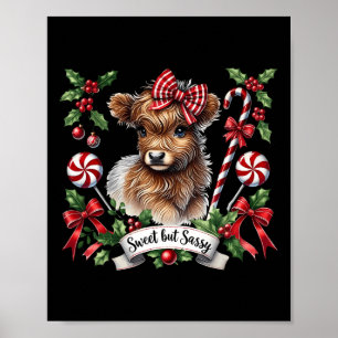Weihnachtskühe Candy Canes Vintag Heifer Poster