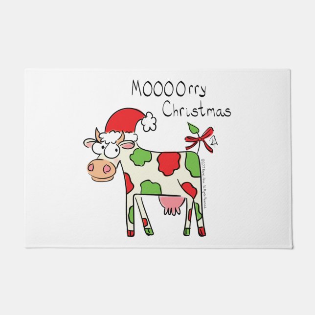 Weihnachtskühe Cartoon Kinder Fußmatte (Vorderseite)