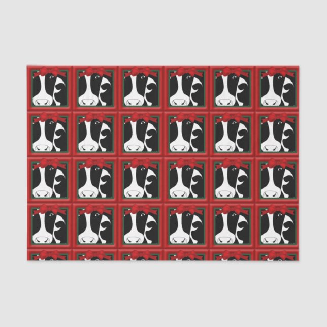 Weihnachtskühe Decoupage 10x15 Seidenpapier (Vorderseite)