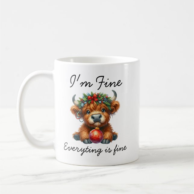 Weihnachtskühe | Feierlicher Feiertagskaffee Kaffeetasse (Links)
