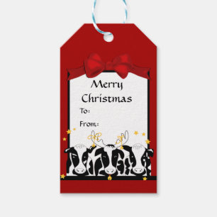 Weihnachtskühe-Geschenk-Tag Geschenkanhänger