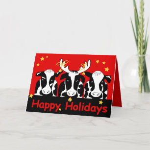 Weihnachtskühe Grußkarte 2 Feiertagskarte
