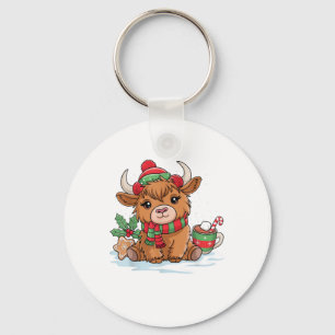 Weihnachtskühe Niedlich Heifer Kuh Weihnachtsmannm Schlüsselanhänger