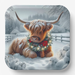 Weihnachtskühe Pappteller