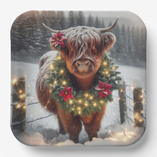 Weihnachtskühe Pappteller