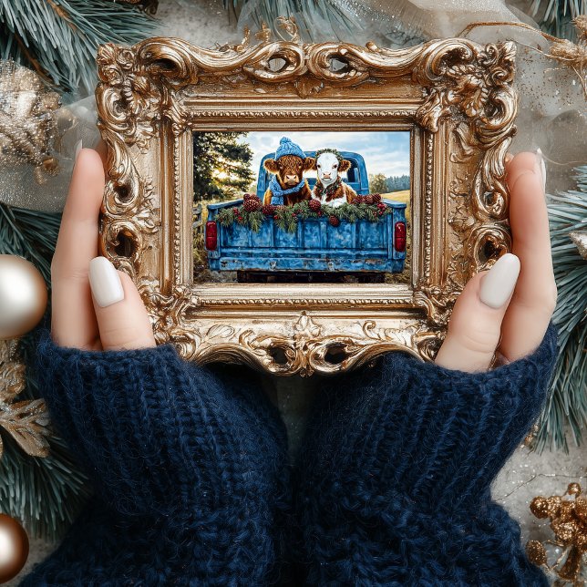 Weihnachtskühe Rustikaler Lkw Dekoupage Seidenpapier (Von Creator hochgeladen)