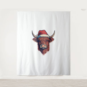 Weihnachtskühe - schottische Weihnachtsmannmütze f Wandteppich