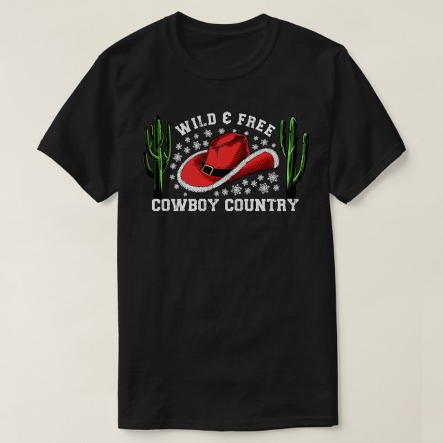 Weihnachtskühe und Cowboy Country Western Kuh T-Shirt (Design vorne)