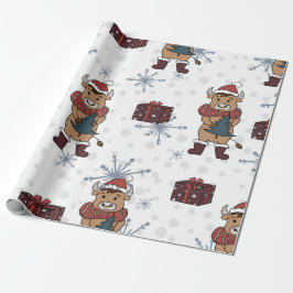 Weihnachtskühe-Wrackpapier Geschenkpapier