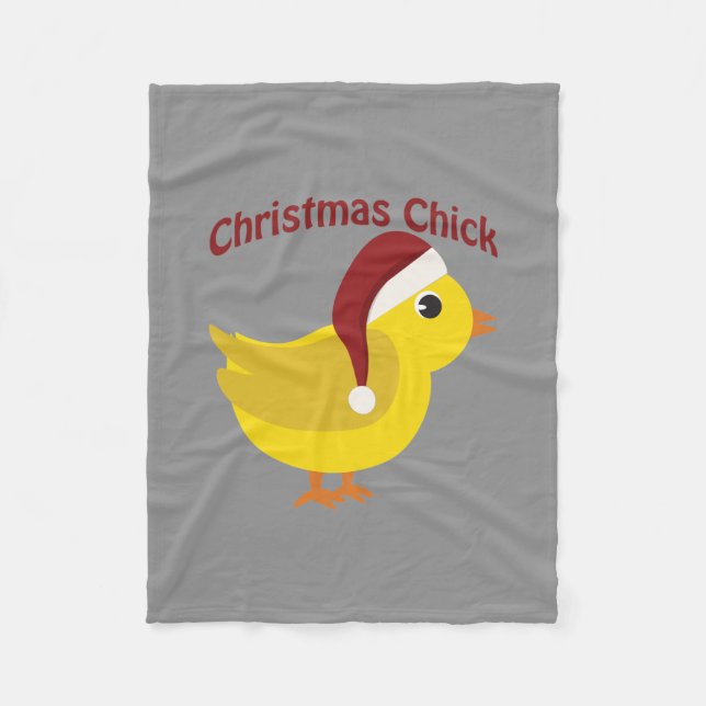 Weihnachtsküken Fleecedecke (Vorderseite)