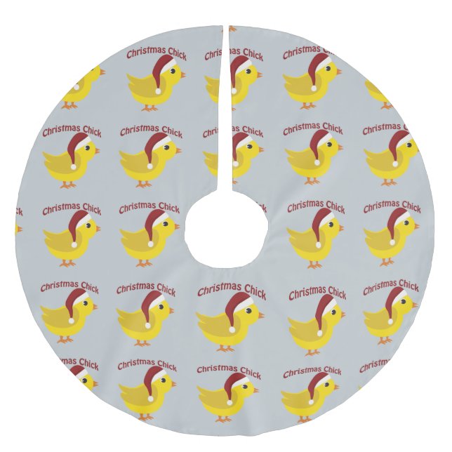 Weihnachtsküken Polyester Weihnachtsbaumdecke (Vorderseite)