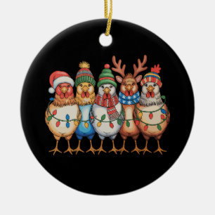 Weihnachtsküken Xmas-Farm Lustige Ferienzeit Keramik Ornament