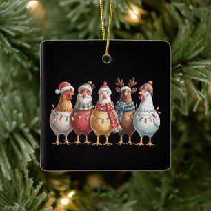 Weihnachtsküken Xmas Hühner Geschenk Bauernhoflieb Keramikornament