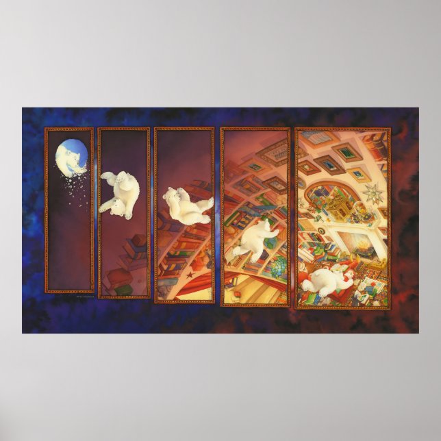 Weihnachtskunst des Kindes - Der Weihnachtsbär Poster (Vorne)