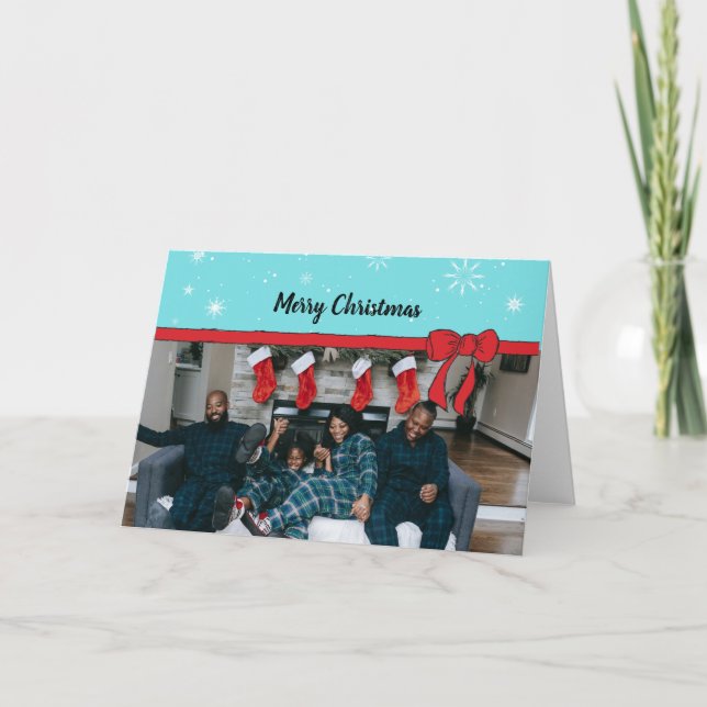 Weihnachtskunst Einzigartiger Urlaub Fotokarten Pe Karte (Vorderseite)