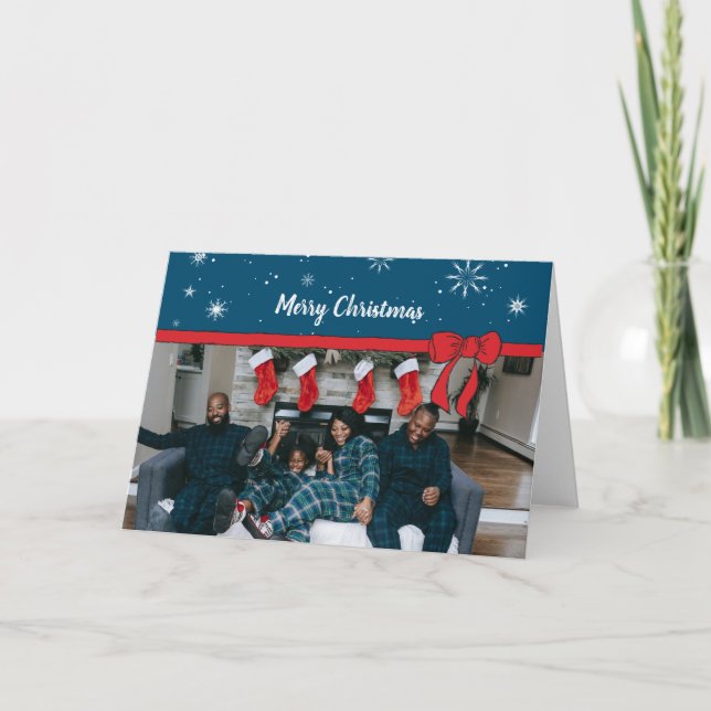 Weihnachtskunst Einzigartiger Urlaub Fotokarten Pe Karte (Vorderseite)