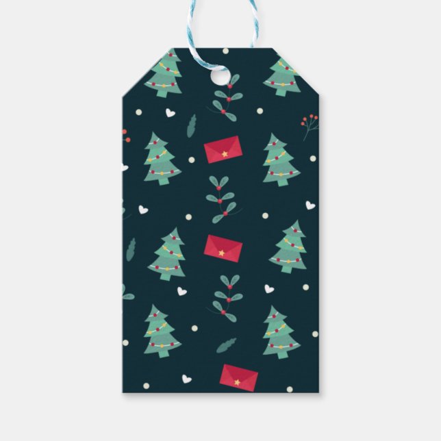 Weihnachtskunst Pflanze Ein kleiner Weihnachtsbaum Geschenkanhänger (Vorderseite)