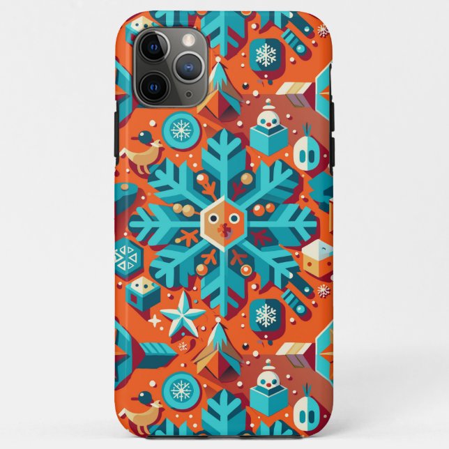 Weihnachtskunst stilisierte Schneeflocke Case-Mate iPhone Hülle (Rückseite)