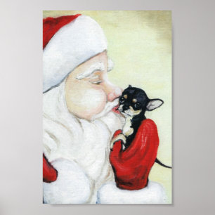 Weihnachtskuss für Chihuahua Kunst Print Poster