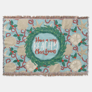 Weihnachtsküste Muschel Wreath - Rot Decke