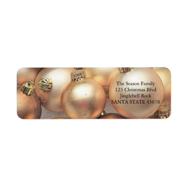 Weihnachtslabel Goldene Ornamente (Vorne)