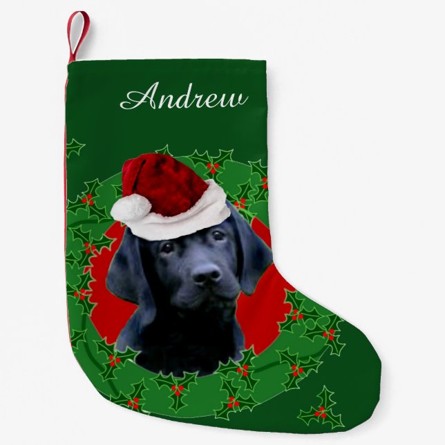 Weihnachtslabrador-Hundepersonalisierter Strumpf Kleiner Weihnachtsstrumpf (Vorderseite)