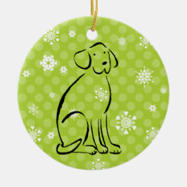 Weihnachtslabrador-Kunst addieren Namen Keramik Ornament