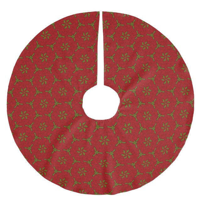 Weihnachtslace Pattern Polyester Weihnachtsbaumdecke (Vorderseite)