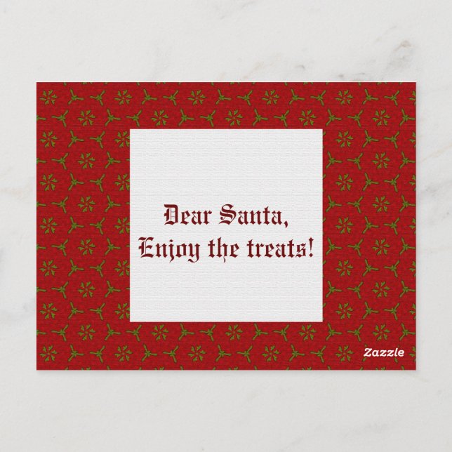 Weihnachtslace Pattern Postkarte (Rückseite)