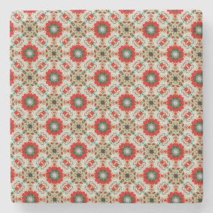 Weihnachtslace Pattern Steinuntersetzer