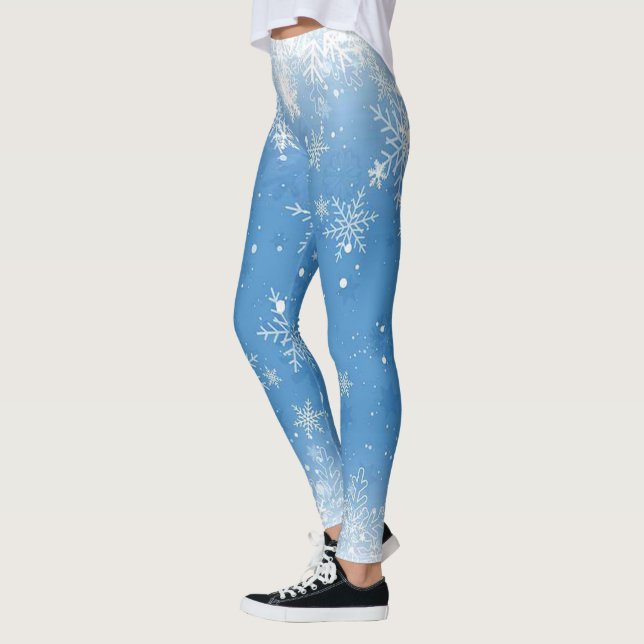 Weihnachtslace Snowflakes auf Sauberkeit Leggings (Links)