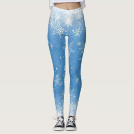 Weihnachtslace Snowflakes auf Sauberkeit Leggings