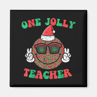 Weihnachtslächeln Frieden Fröhlich Lehrer Retro Xm Magnet