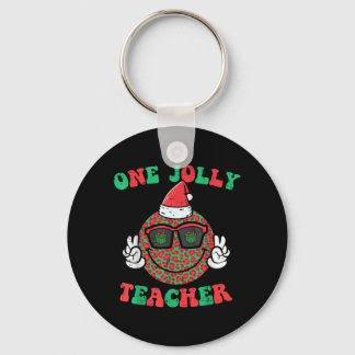 Weihnachtslächeln Frieden Fröhlich Lehrer Retro Xm Schlüsselanhänger
