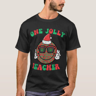 Weihnachtslächeln Frieden Fröhlich Lehrer Retro Xm T-Shirt