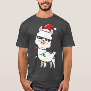 Weihnachtslama-Lampen, Familienhaus Alpaca T-Shirt