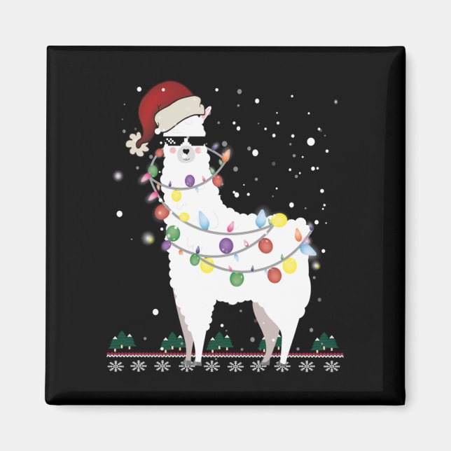 Weihnachtslama Magnet (Vorne)