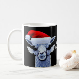 Weihnachtslama mit einer Weihnachtshut-Tasse Kaffeetasse