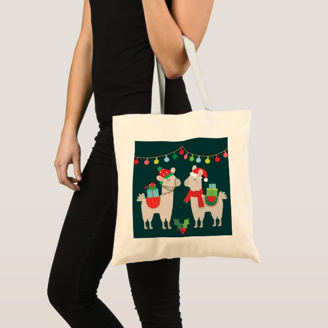 Weihnachtslamas Tragetasche (Vorderseite (Produkt))