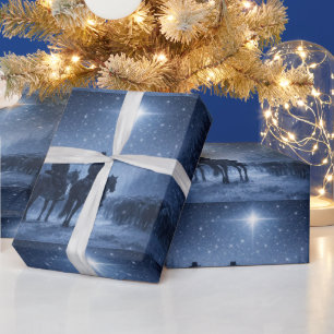 Weihnachtsland Western Cowboys Rinder Geschenkpapier