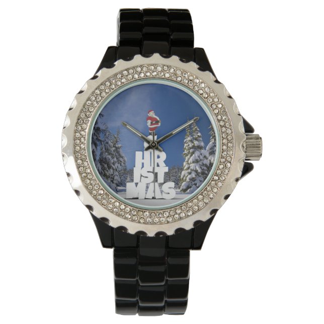 Weihnachtslandschaft Armbanduhr (Vorderseite)