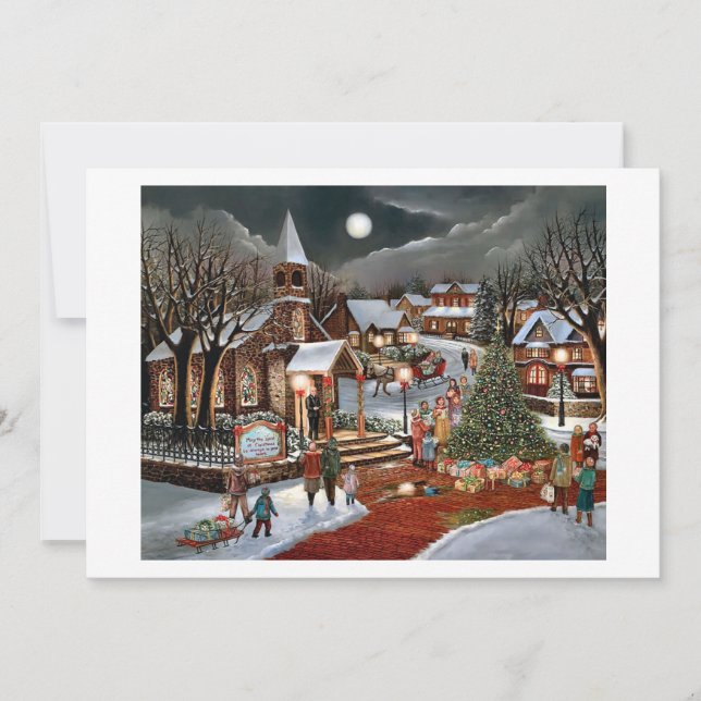 Weihnachtslandschaft Feiertagskarte (Vorderseite)