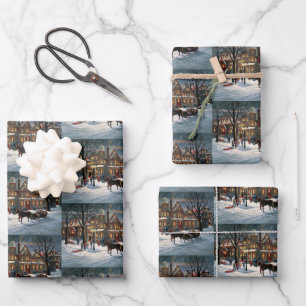 Weihnachtslandschaft Geschenkpapier Set
