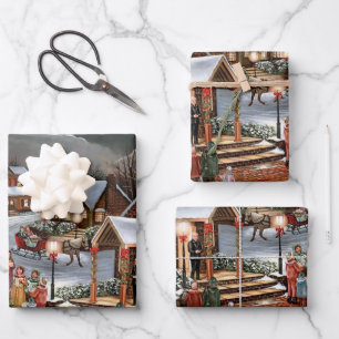 Weihnachtslandschaft Geschenkpapier Set