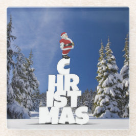 Weihnachtslandschaft Glasuntersetzer