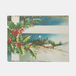 Weihnachtslandschaft Holly Snow Winter Fußmatte