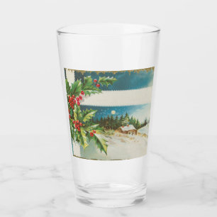 Weihnachtslandschaft Holly Snow Winter Glas