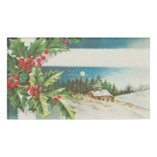 Weihnachtslandschaft Holly Snow Winter Namenschild