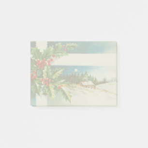 Weihnachtslandschaft Holly Snow Winter Post-it Klebezettel